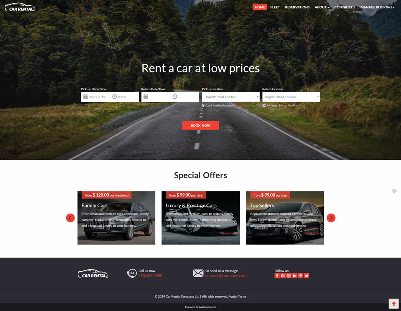 Car Rental Website Template 4
