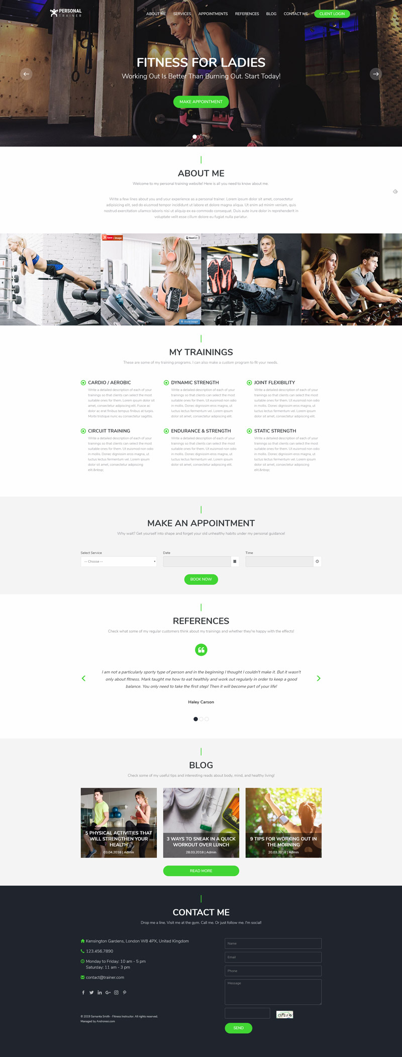 Personal Trainer Website Template 1
