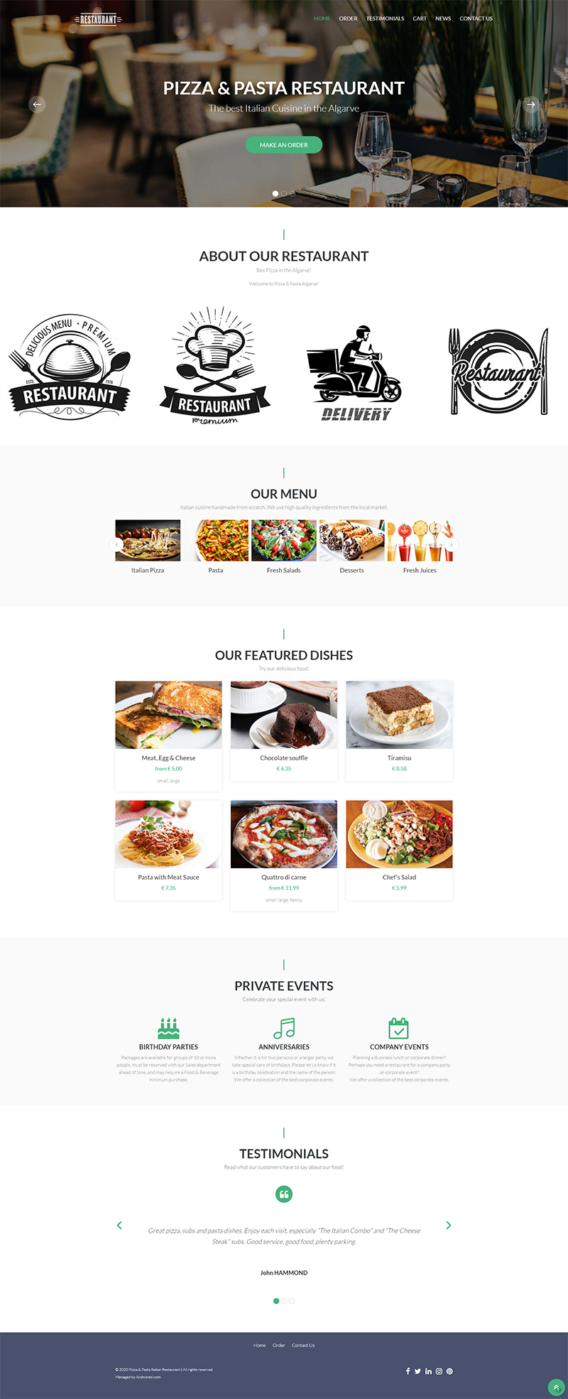 Restaurant Website Template 2