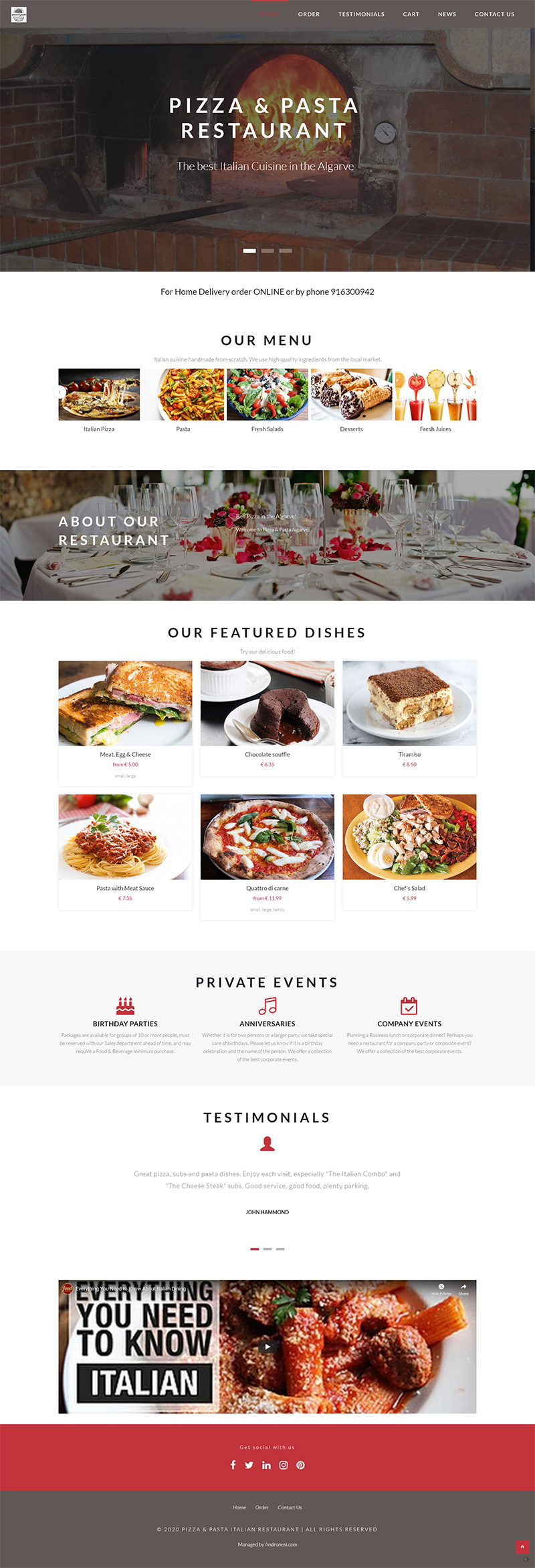 Restaurant Website Template 4