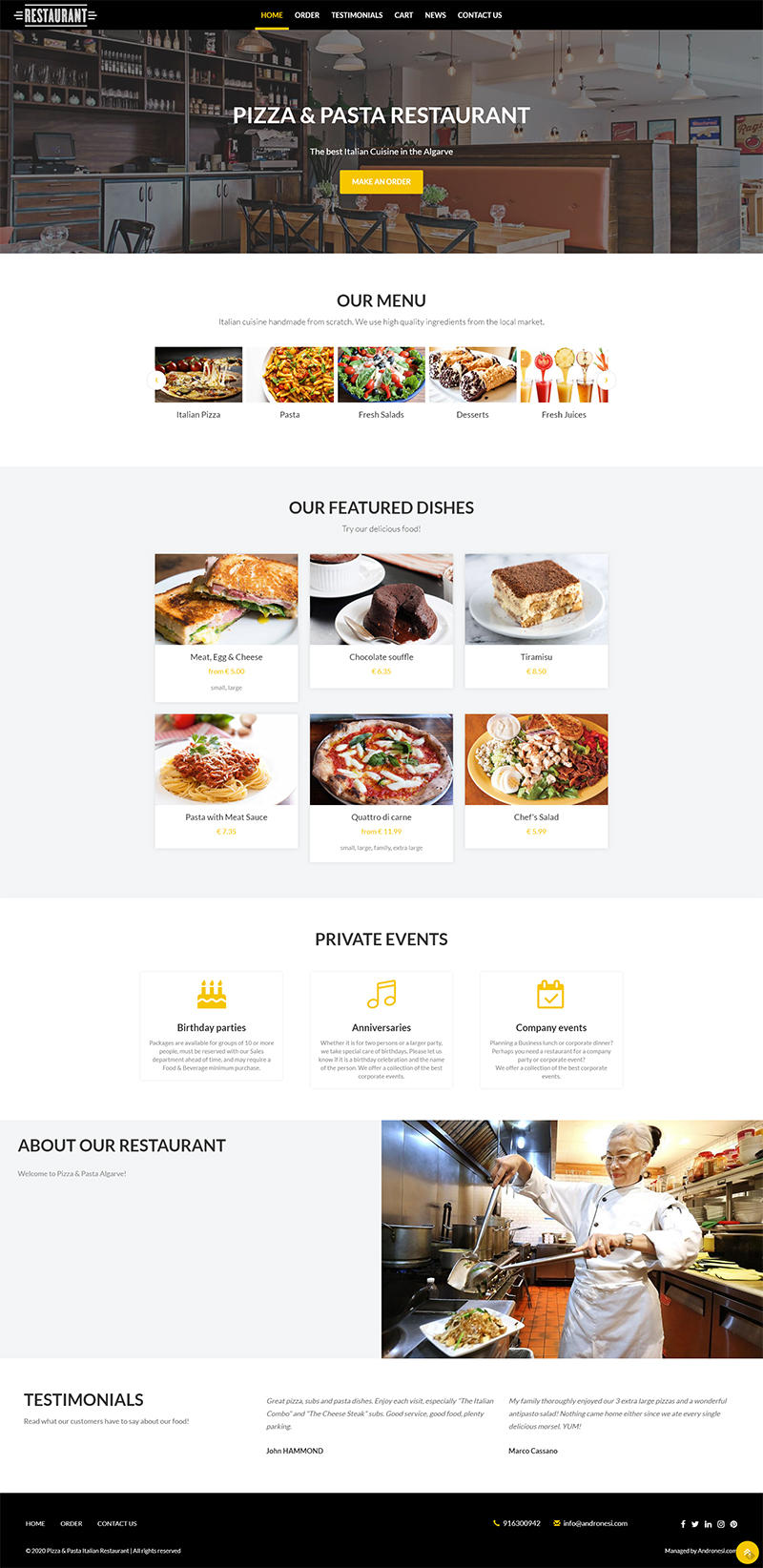 Restaurant Website Template 6