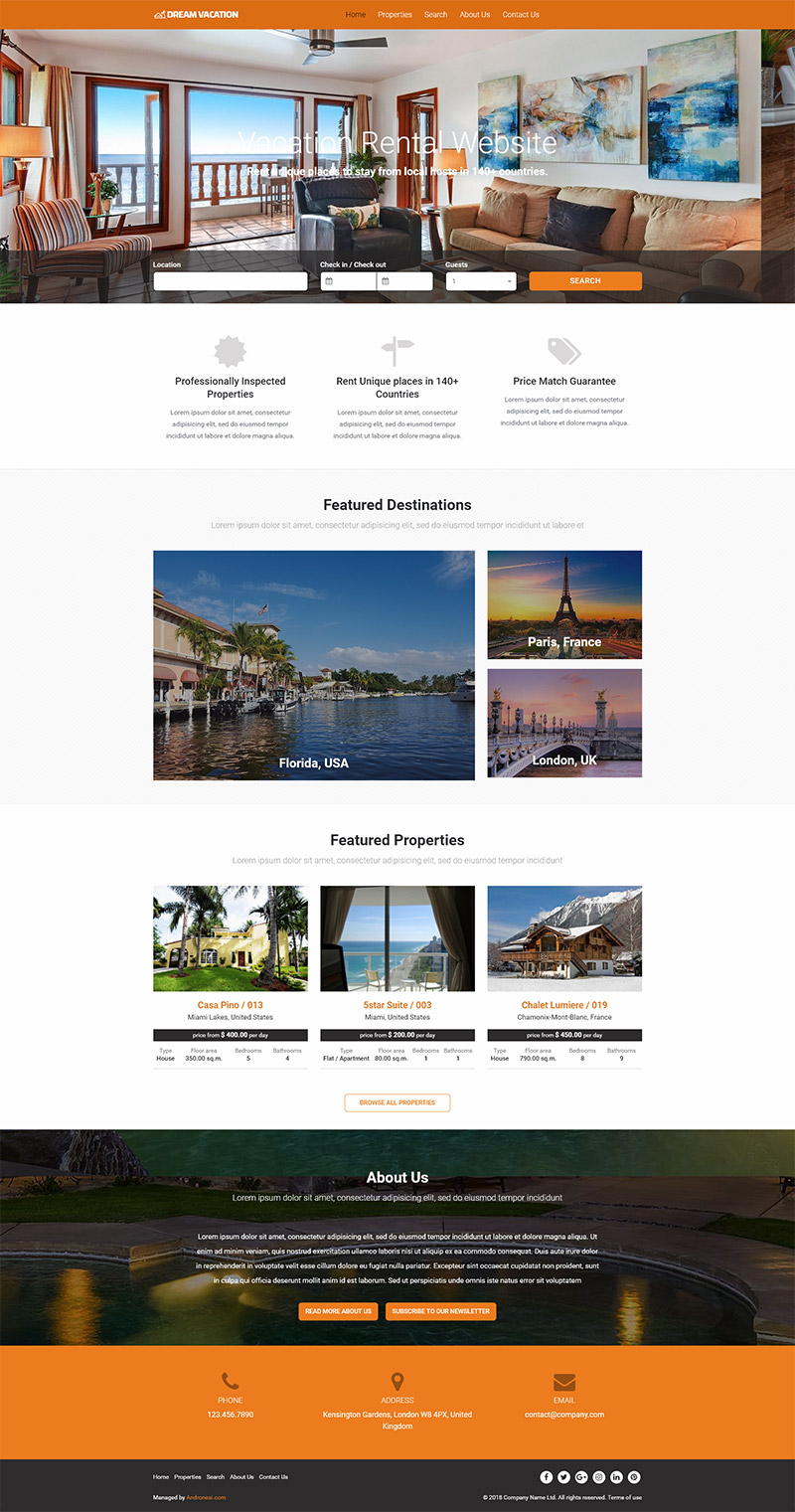 Vacation Rental Website